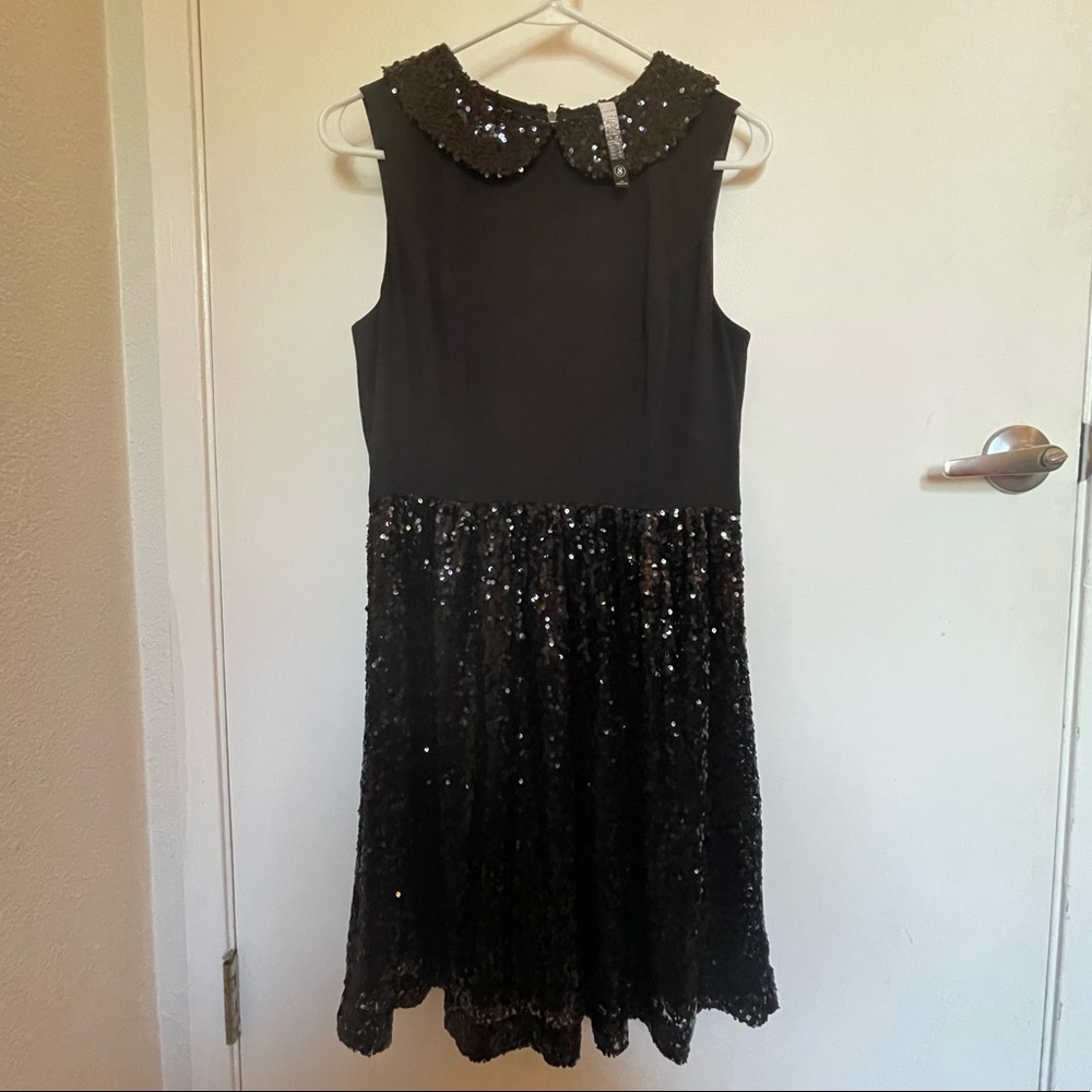 Black Sequin Kensie Midi Sleeveless Dress